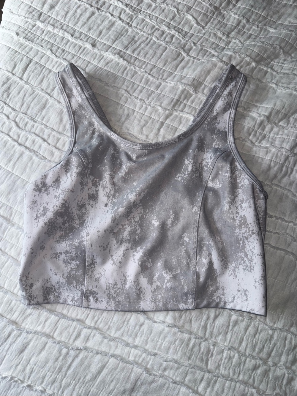 RBX Gray Marble-Print Sports Bra